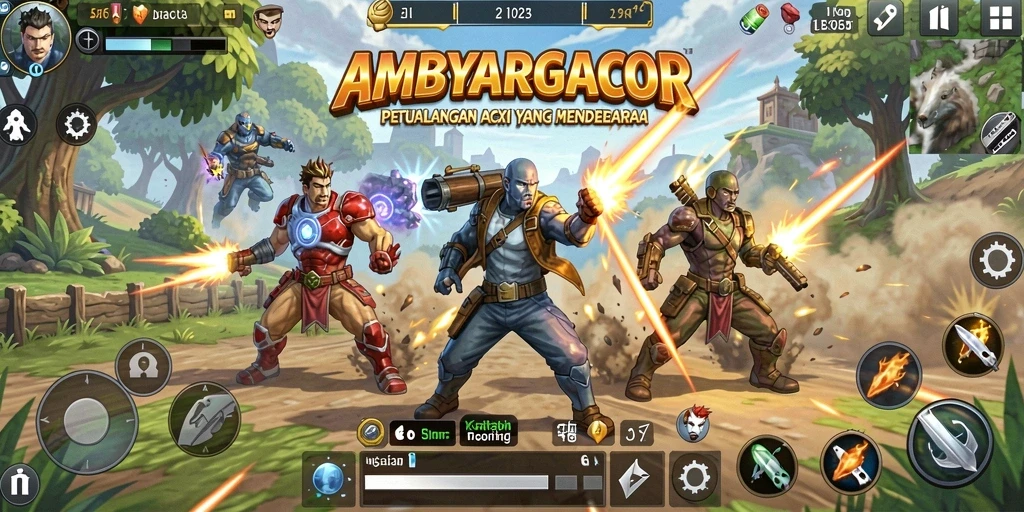 Tampilan menegangkan dari gameplay AMBYARGACOR yang penuh aksi dan kecepatan.