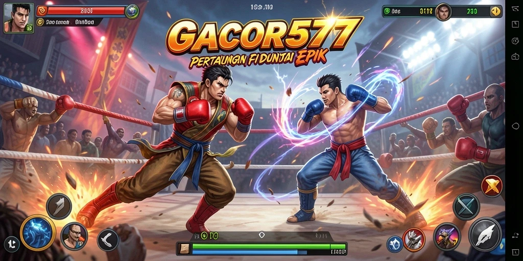 Tampilan gameplay GACOR577 yang mendebarkan dan penuh aksi pertarungan.