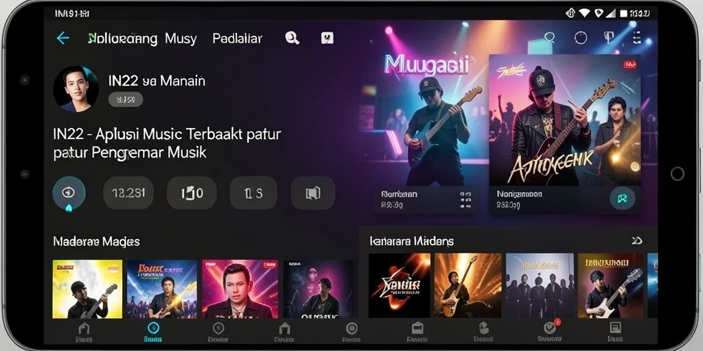 Screenshot IN22 menampilkan gameplay musik yang seru.