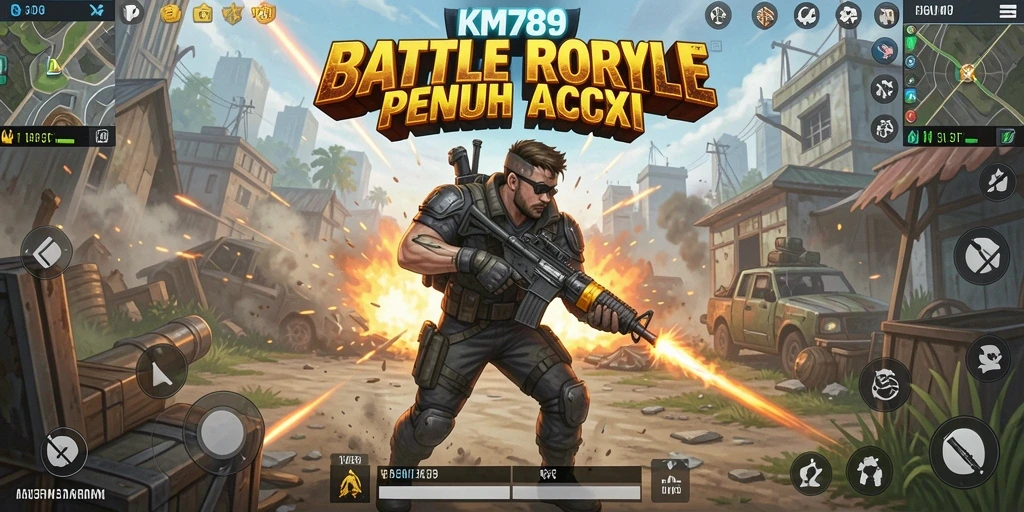 Tangkapan layar gameplay KM789 dengan aksi pertarungan seru.