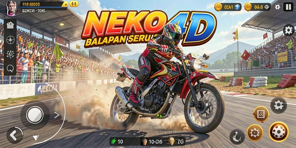Gameplay NEKO4D yang seru saat balapan di trek yang menantang.