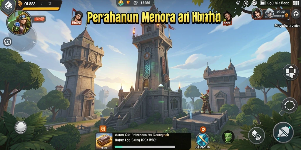 Tampilan gameplay OLX888 yang seru dalam pertahanan menara.