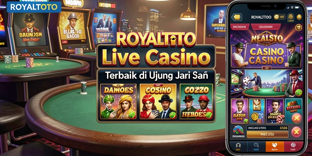 Screenshot gameplay ROYALTOTO menampilkan dealer langsung dalam suasana Live Casino.