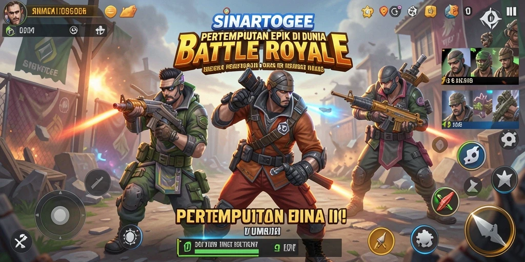 Gameplay intens di medan perang Battle Royale